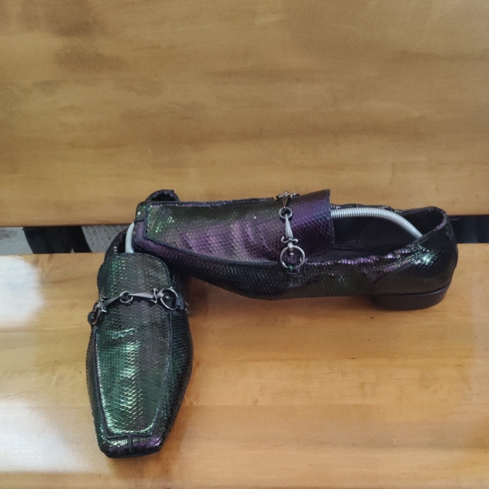 Caesar Paciotti Genuine Snake Skin Shoes. Size 11 Shimmery Purple Green
